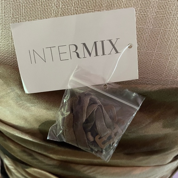 Intermix Strapless Ruched Silk Mini Dress - Picture 4 of 10